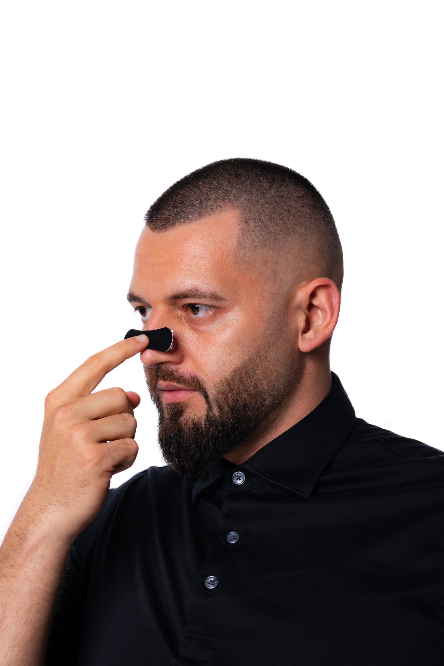 nose strip applying front view